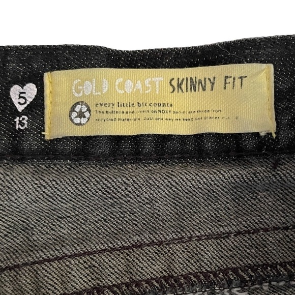 ROXY Gold Coast Skinny Fit Low Rise Jeans Lightly Distressed - Picture 7 of 15